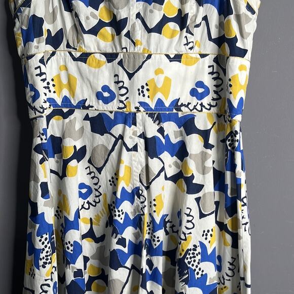 French Connection Blue and Yellow Sleeveless A Line Dress Size 4 - Picture 3 of 9
